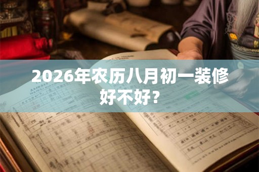 2026年农历八月初一装修好不好？