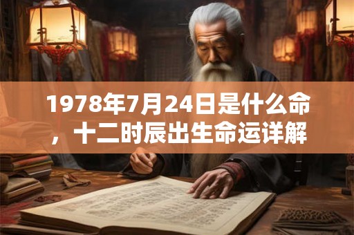 1978年7月24日是什么命，十二时辰出生命运详解