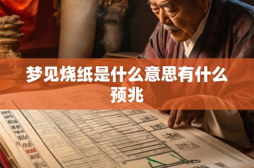 梦见烧纸是什么意思有什么预兆 梦见烧纸是什么意思有什么预兆