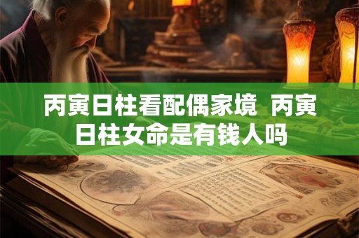 丙寅日柱看配偶家境 丙寅日柱女命是有钱人吗 丙寅日柱看配偶家境 丙寅日柱女命是有钱人吗