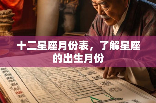 十二星座月份表，了解星座的出生月份