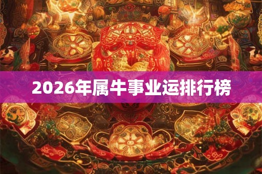2026年属牛事业运排行榜