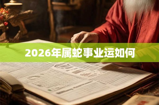 2026年属蛇事业运如何
