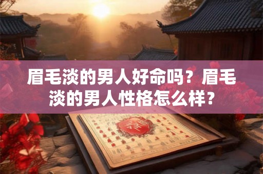 眉毛淡的男人好命吗？眉毛淡的男人性格怎么样？