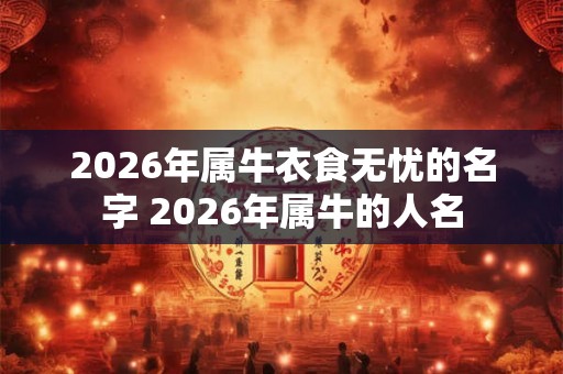 2026年属牛衣食无忧的名字 2026年属牛的人名