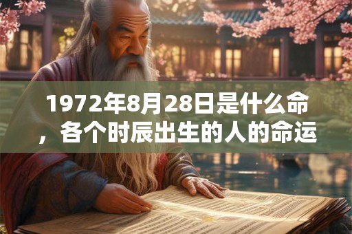 1972年8月28日是什么命，各个时辰出生的人的命运