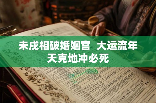 未戌相破婚姻宫  大运流年天克地冲必死