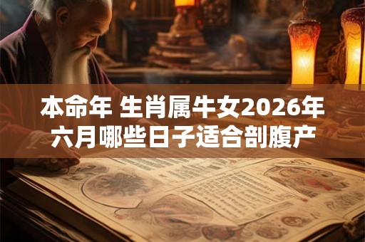 本命年 生肖属牛女2026年六月哪些日子适合剖腹产