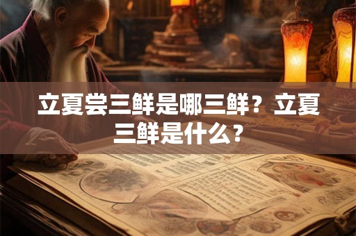 立夏尝三鲜是哪三鲜？立夏三鲜是什么？