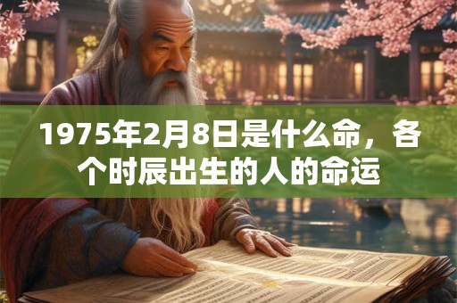 1975年2月8日是什么命,各个时辰出生的人的命运 1975年2月8日是什么命,各个时辰出生的人的命运