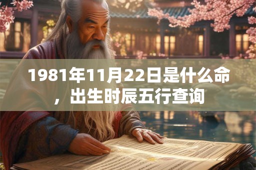 1981年11月22日是什么命，出生时辰五行查询