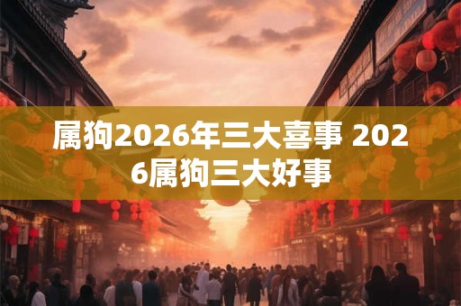 属狗2026年三大喜事 2026属狗三大好事