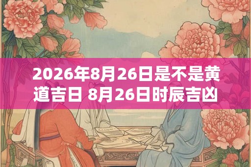 2026年8月26日是不是黄道吉日 8月26日时辰吉凶