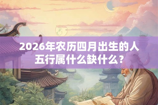 2026年农历四月出生的人五行属什么缺什么？