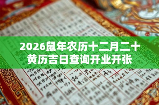 2026鼠年农历十二月二十黄历吉日查询开业开张