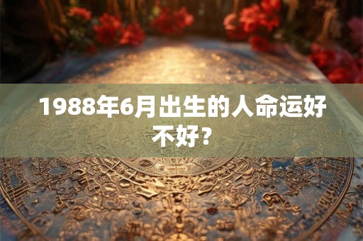 1988年6月出生的人命运好不好？