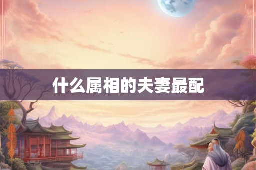 什么属相的夫妻最配