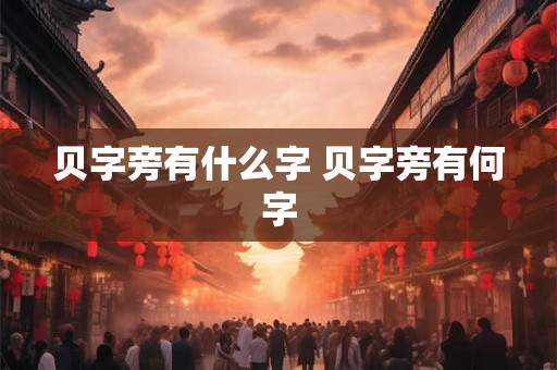 贝字旁有什么字 贝字旁有何字