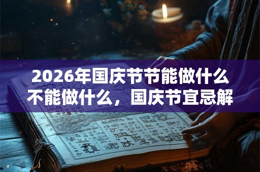 2026年国庆节节能做什么不能做什么,国庆节宜忌解析 2026年国庆节节能做什么不能做什么,国庆节宜忌解析