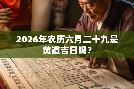 2026年农历六月二十九是黄道吉日吗? 2026年农历六月二十九是黄道吉日吗?