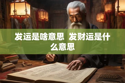 发运是啥意思  发财运是什么意思