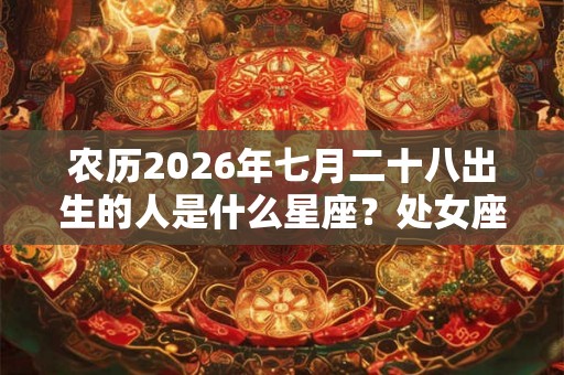 农历2026年七月二十八出生的人是什么星座？处女座为何总被黑？