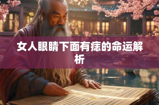 女人眼睛下面有痣的命运解析 女人眼睛下面有痣的命运解析