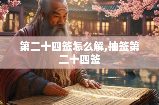 第二十四签怎么解,抽签第二十四签