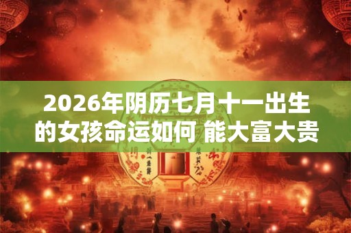 2026年阴历七月十一出生的女孩命运如何 能大富大贵吗