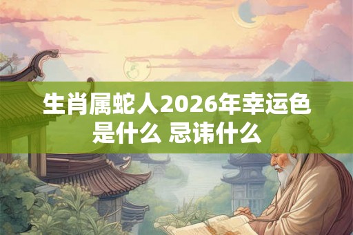 生肖属蛇人2026年幸运色是什么 忌讳什么