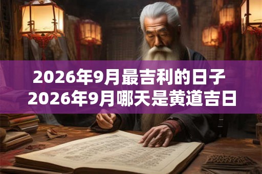 2026年9月最吉利的日子 2026年9月哪天是黄道吉日