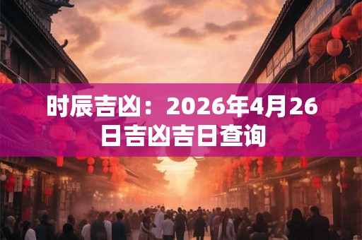 时辰吉凶：2026年4月26日吉凶吉日查询