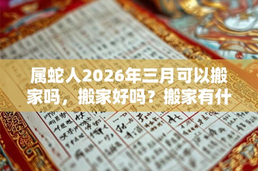属蛇人2026年三月可以搬家吗，搬家好吗？搬家有什么禁忌吗？