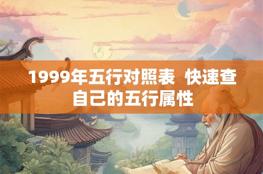 1999年五行对照表  快速查自己的五行属性