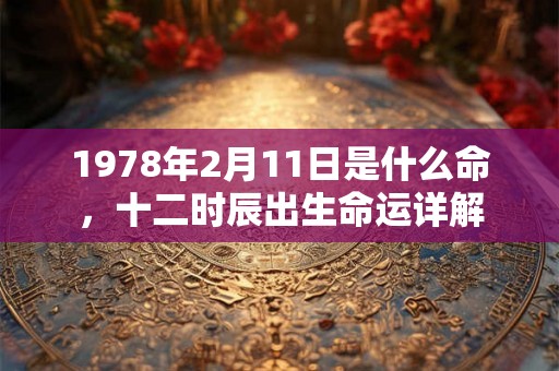 1978年2月11日是什么命，十二时辰出生命运详解