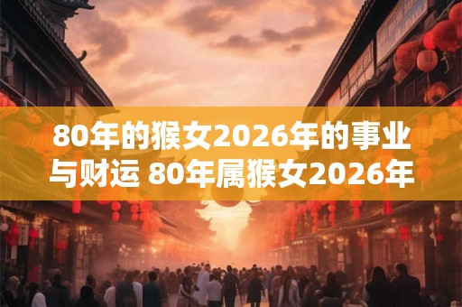 80年的猴女2026年的事业与财运 80年属猴女2026年运气如何