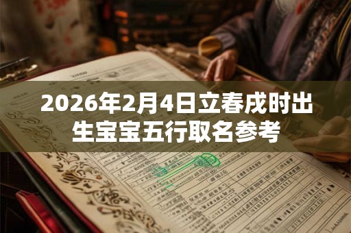 2026年2月4日立春戌时出生宝宝五行取名参考