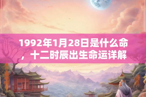 1992年1月28日是什么命,十二时辰出生命运详解 1992年1月28日是什么命,十二时辰出生命运详解