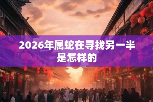 2026年属蛇在寻找另一半是怎样的