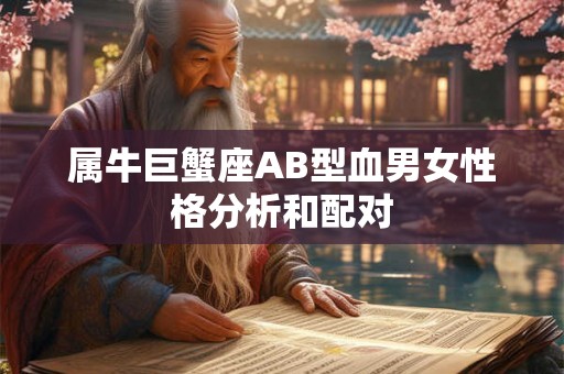 属牛巨蟹座AB型血男女性格分析和配对