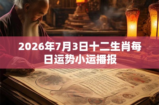 2026年7月3日十二生肖每日运势小运播报