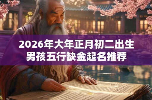 2026年大年正月初二出生男孩五行缺金起名推荐