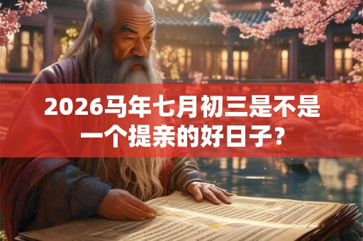 2026马年七月初三是不是一个提亲的好日子？