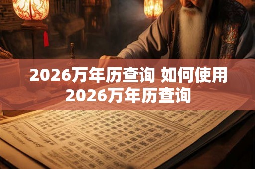 2026万年历查询 如何使用2026万年历查询