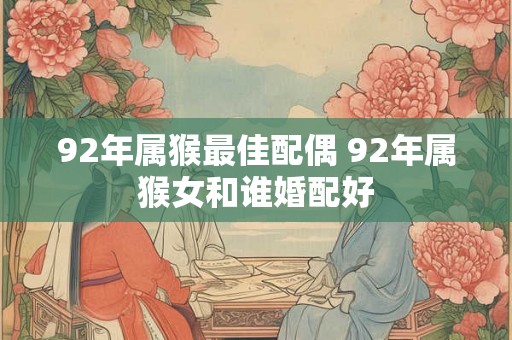 92年属猴最佳配偶 92年属猴女和谁婚配好