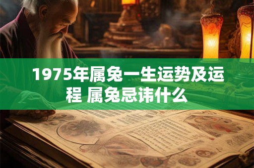 1975年属兔一生运势及运程 属兔忌讳什么