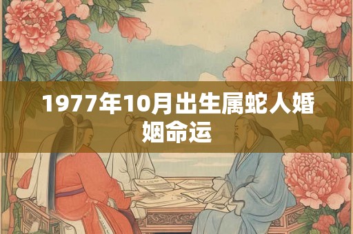 1977年10月出生属蛇人婚姻命运