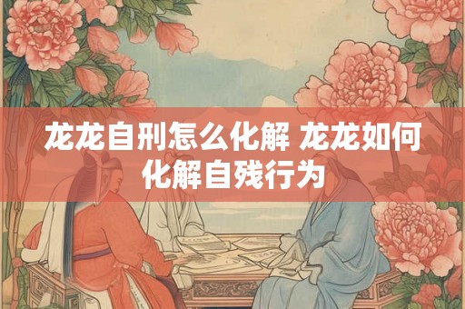 龙龙自刑怎么化解 龙龙如何化解自残行为