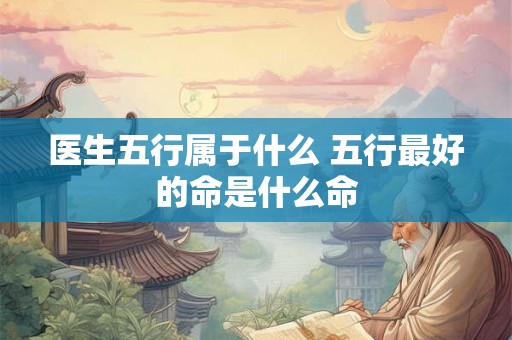医生五行属于什么 五行最好的命是什么命