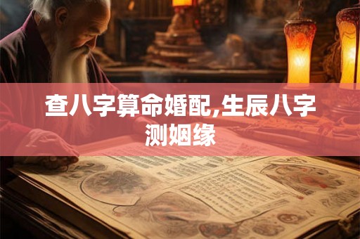 查八字算命婚配,生辰八字测姻缘